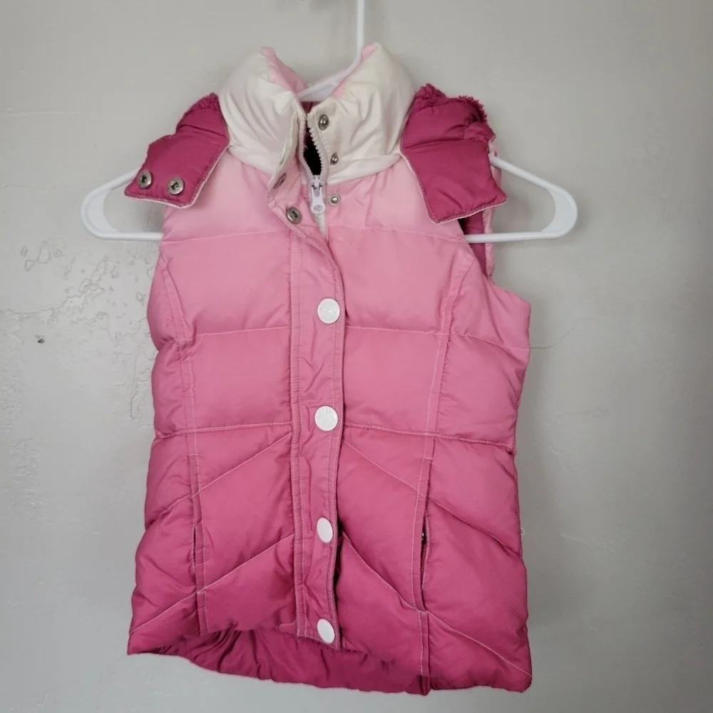 Roper Little Girls Small 6-6X Ombre Pink Vest Quilted Puffer Down Feather Warm